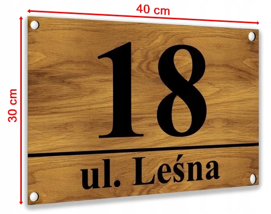 RÓŻNE WZORY TABLICZKA + DYSTANSE MONTAŻOWE | Z NUMEREM DOMU ADRESEM ULICĄ