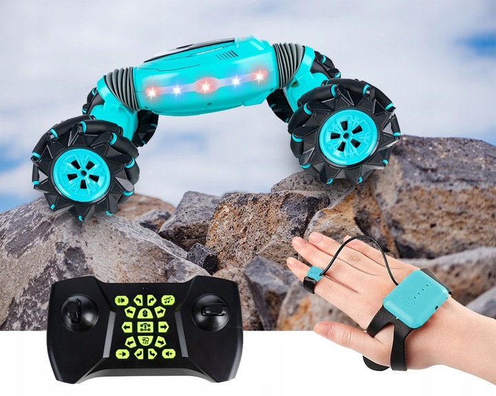 Samochód Zdalnie Sterowany Rc Twister Akrobacje Led Stunt 360 Dla Dzieci