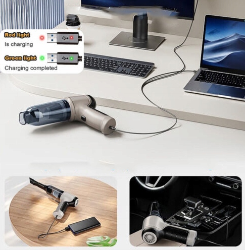 BEZPRZEWODOWY WYDAJNY RĘCZNY ODKURZACZ SAMOCHODOWY 120W 9000PA ŁADOWANY