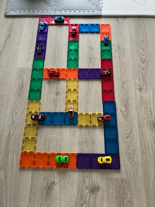 klocki magnetyczne prostokąty Rainbow Rectangle Pack 18 el. Connetix