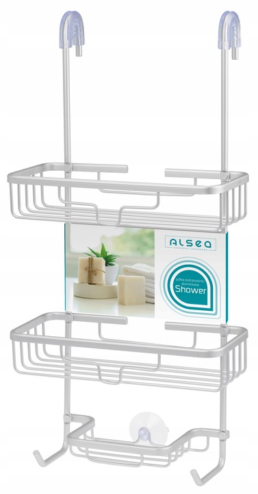 Półka wisząca pod prysznic do łazienki nierdzewna