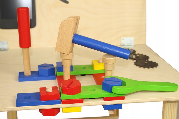 Drewn warsztat majsterkowicz tablet kłódka skrzynka 24 elementy + IMADŁO !!