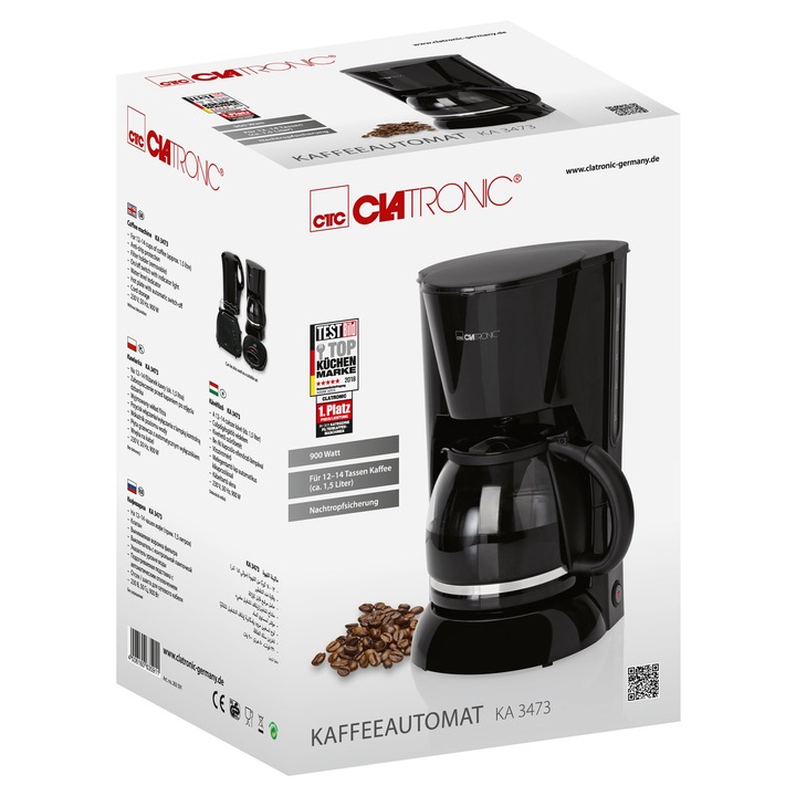 EKSPRES DO KAWY PRZELEWOWY 1,5 Clatronic KA 3473 (