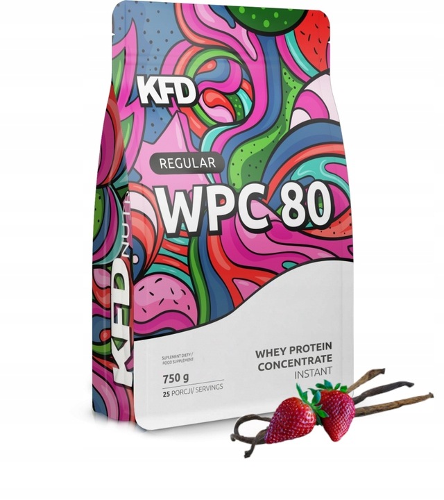 KFD REGULAR WPC 80 BIAŁKO KONCENTRAT BIAŁKA 750g TRUSKAWKA WANILIA