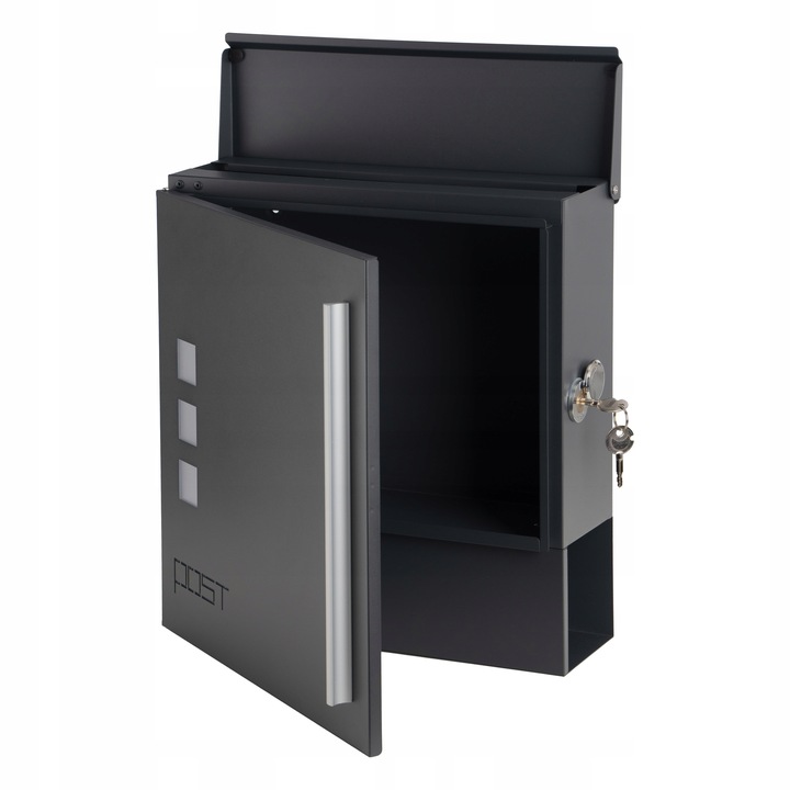 Skrzynka Pocztowa Na Listy Z Nazwą Ulicy Numerem Domu Napisem Antracyt