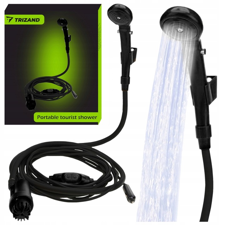 Prysznic TURYSTYCZNY Kempingowy pod Namiot Przenośny Pompka Elektryczna 12V