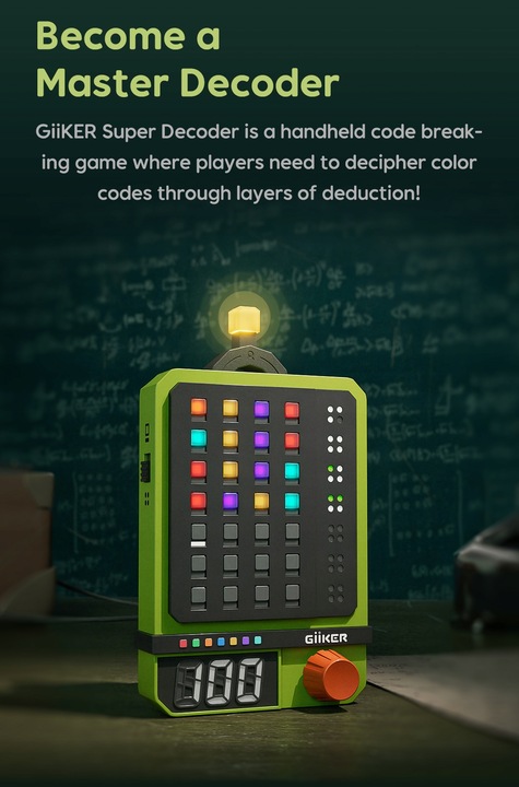 GiiKER Super Dekoder, Elektroniczna Gra Pękania Kodów, 600 Poziomów Solo &