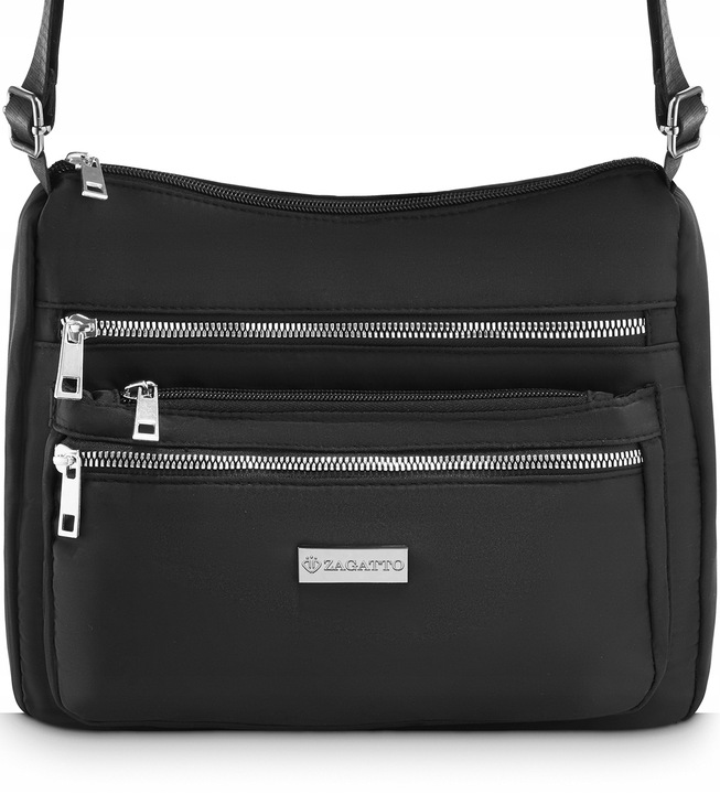 Torebka damska na ramię torba czarna pojemna miejska torebka styl ZAGATTO