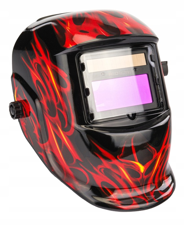 SAMOŚCIEMNIAJĄCA MASKA PRZYŁBICA SPAWALNICZA FILTR AUTOMATYCZNA RED TECHNIC
