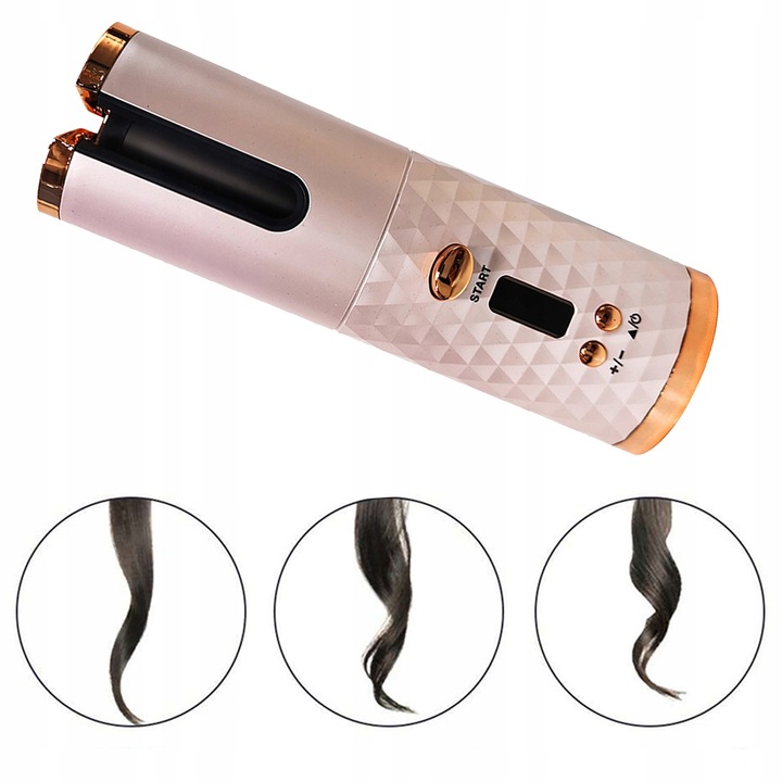 CERAMICZNA Lokówka automatyczna do włosów OBROTOWA fale loki 3000 mAh timer