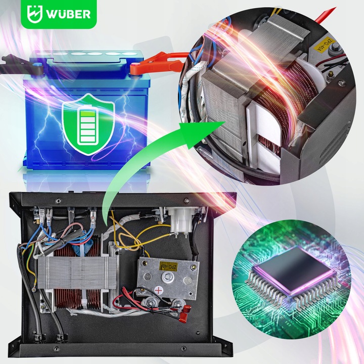 PROSTOWNIK AKUMULATOROWY 16A SAMOCHODOWY 7-180AH DO ŁADOWANIA 12V24V WUBER