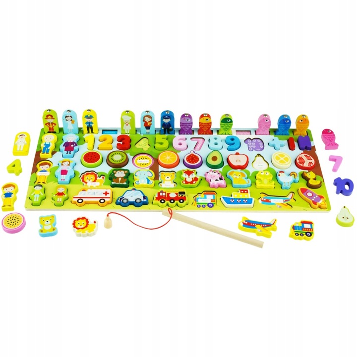 DREWNIANA LOGARYTMICZNA TABLICA MONTESSORI 7w1