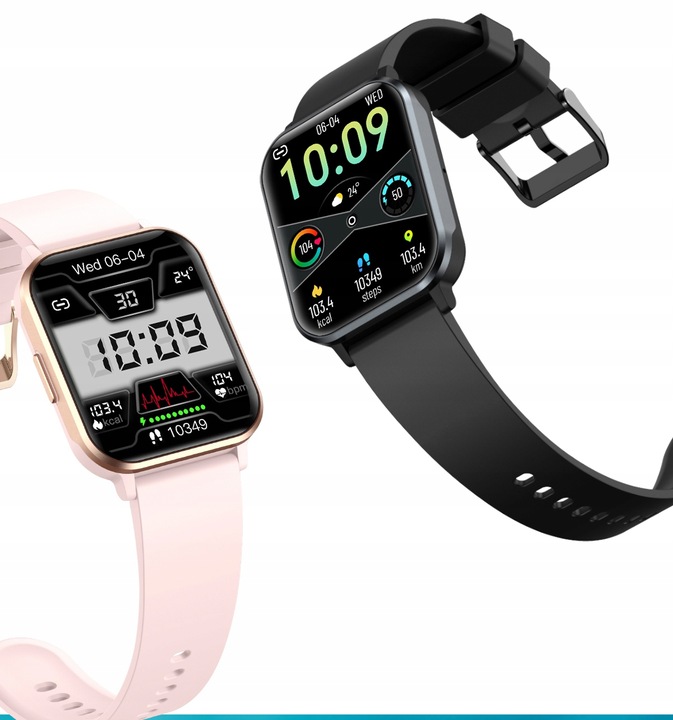 ZEGAREK SMARTWATCH CIŚNIENIE PULS ROZMOWY POL MENU