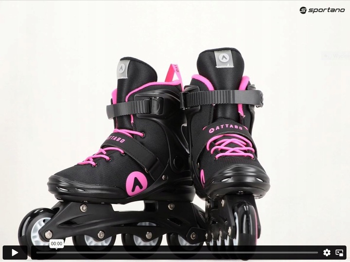 Rolki damskie ATTABO Cyclone 38 Czarne Rekreacyjne ABEC-7 Koła 76mm 82A PU