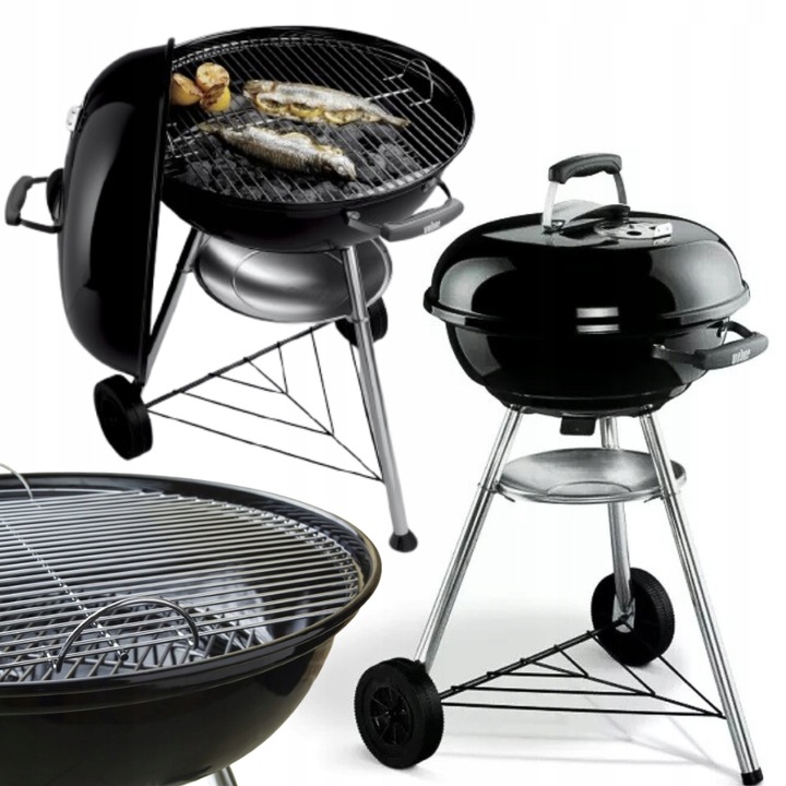 Okrągły GRILL WĘGLOWY z pokrywą ogrodowy grill Weber Compact Kettle 47cm