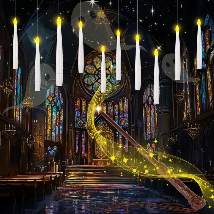 Latające Swiece LED, 10 Sztuk, z Pilotem Zdalnego Sterowania,Swiece Wiszące