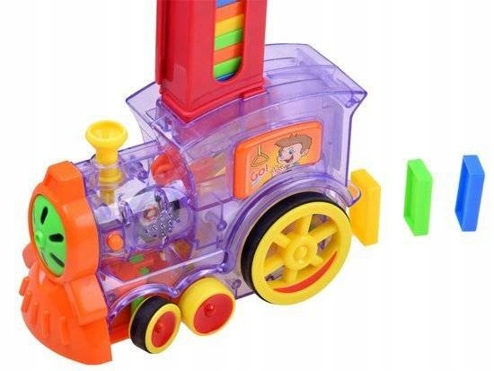 Lokomotywa pociąg domino układanka z ciuchcią automat do układania klocków