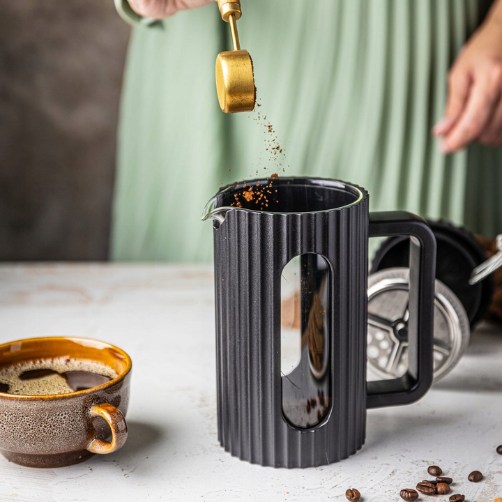 ZAPARZACZ DO HERBATY KAWY ZIÓŁ DZBANEK TŁOKOWY FRENCH PRESS CZARNY 1000
