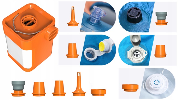 GIGA PUMP 3.0 POMPKA DO MATERCA Z LAMPKĄ 3W1 USB-C do zabawek dmuchanych