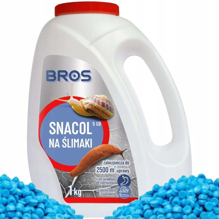 Bros Snacol 5GB Środek Trutka na Ślimaki Nagie Granulat 1kg Butelka Silny