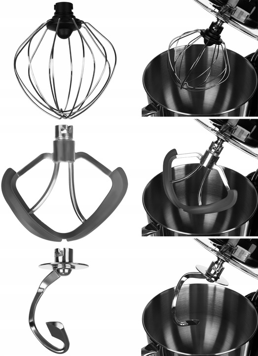 Robot kuchenny PLANETARNY 1700W domowy z 8 biegów prędkości + system PULSE