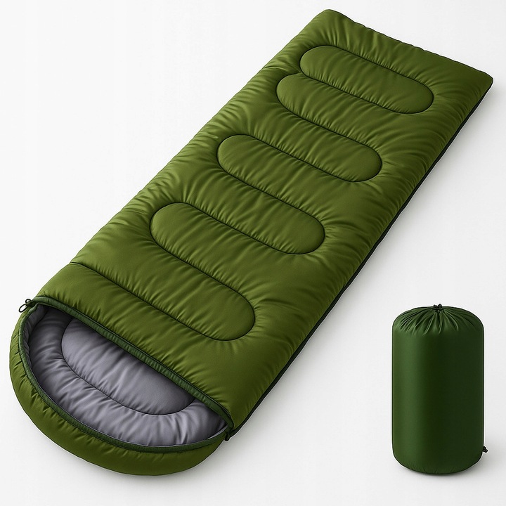 ŚPIWÓR TURYSTYCZNY WOJSKOWY MUMIA KOŁDRA ZIMOWY Z KAPTUREM 1-15°C 200x70 CM