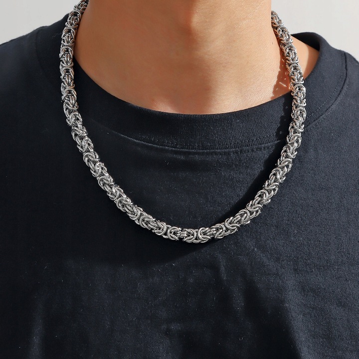 GRUBY Łańcuszek SREBRNY Męski 8mm Królewski Łańcuch DIAMENTOWANY + GRATIS