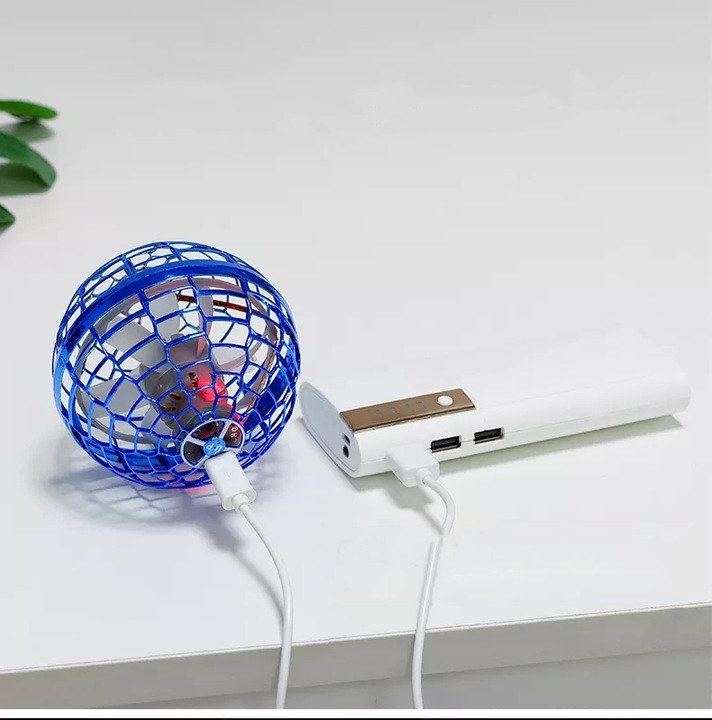 LATAJĄCY DYSK UFO MINI DRON PIŁKA KULA ŚWIECĄCA LED FLYNOVA SPINNER KULA