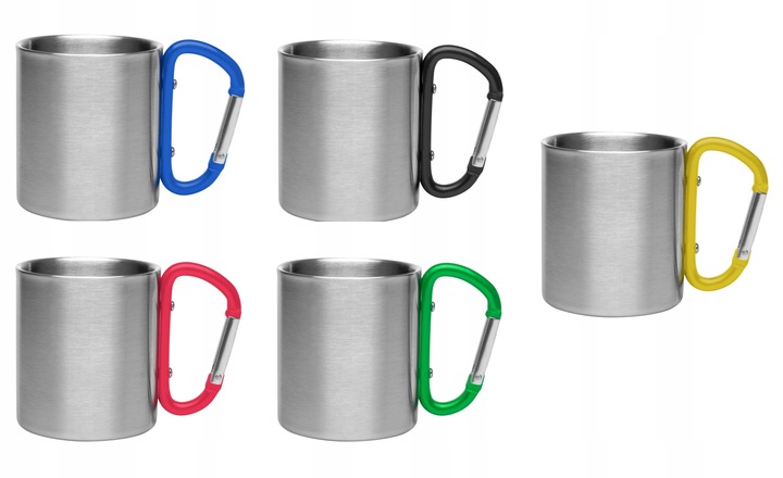 Kubek stalowy 210 ml z karabińczykiem swój grawer