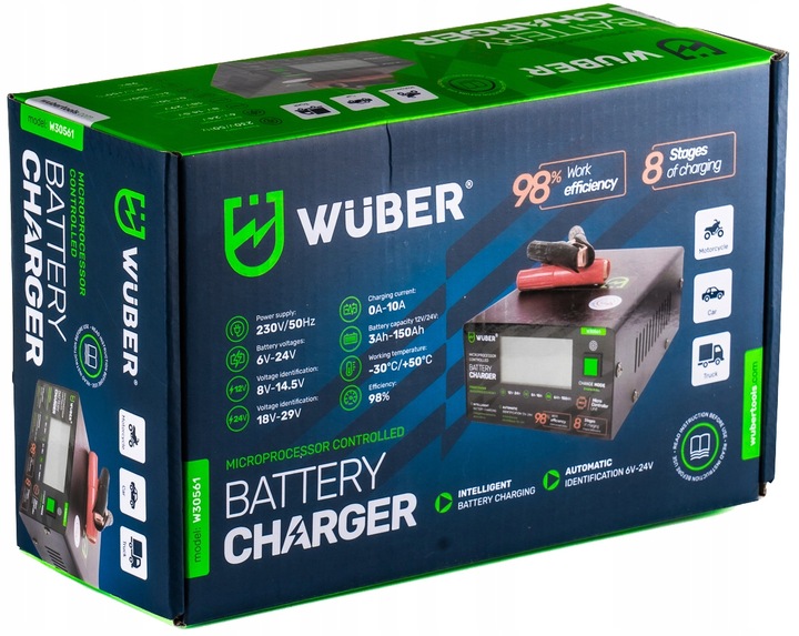 PROSTOWNIK 12V i 24V MIKROPROCESOROWY ŁADOWARKA DO AKUMULATORA NAPRAWA 10A