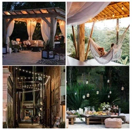 Girlanda Ogrodowa Lampki Żarówki Kule 7,6m 28 szt Ogrodowe Łańcuch świetlny