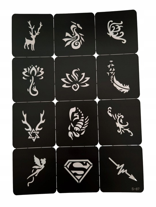 Tatuaże brokatowe SZABLONY 373 SZT KATALOG DLA DZIECI I DOROSŁYCH