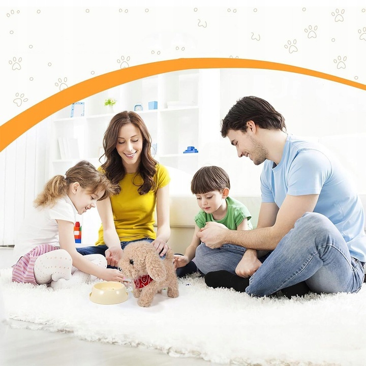 PIESEK INTERAKTYWNY NA SMYCZY ZABAWKA DLA DZIECI PIES CHODZI SZCZEKA