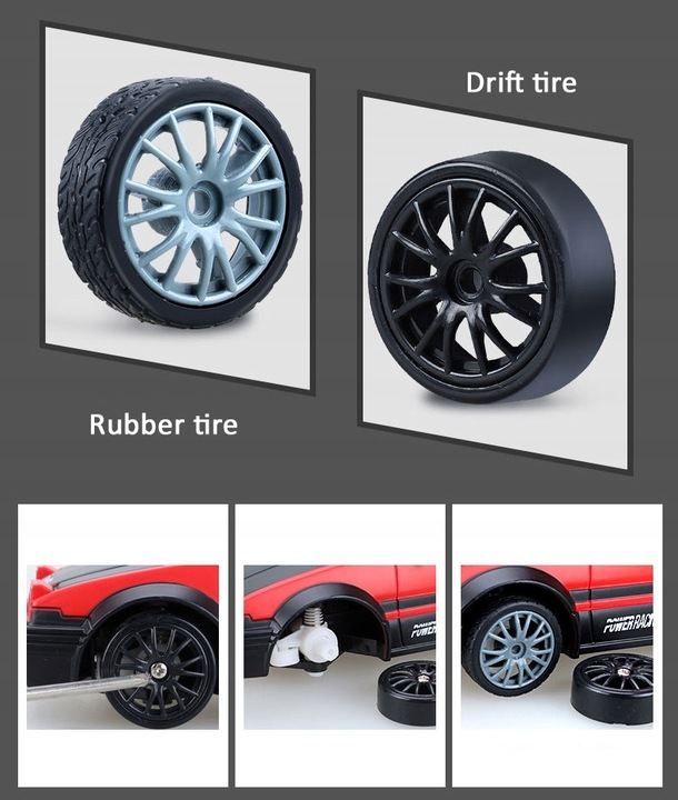 Samochód zdalnie sterowany do DRIFTu auto RC na pilota LED pachołki