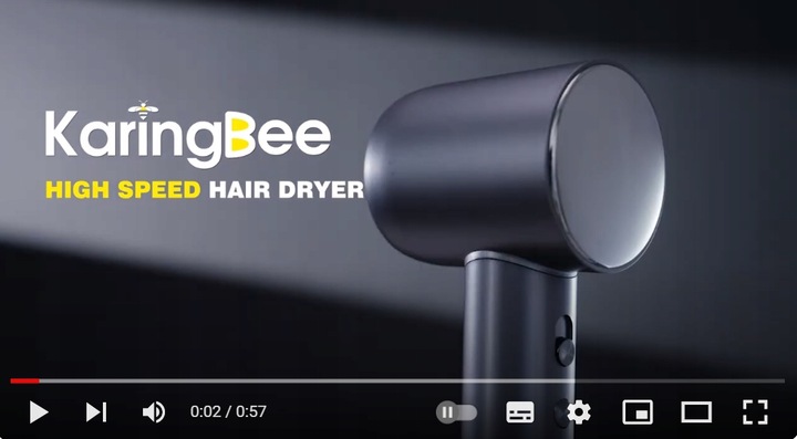 Mocna Suszarka do Włosów Karingbee HS01 Jonizacja 1500W szary