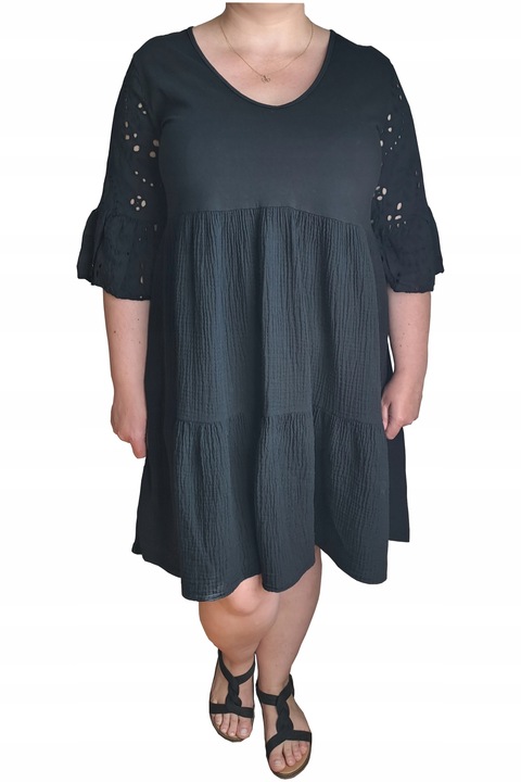 Muślinowa wiosenna SUKIENKA DAMSKA plus size oversize