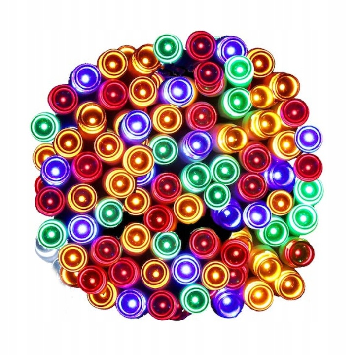 LAMPKI LED GIRLANDA 13M 100 LED SIECIOWE ŚWIATEŁKA 8 TRYBÓW FLASH KOLOROWE