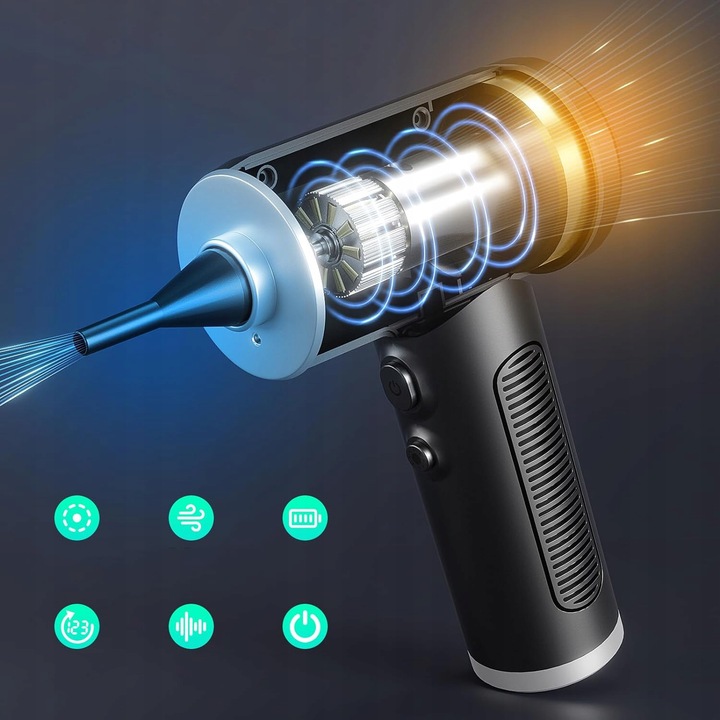 ODKURZACZ RĘCZNY SAMOCHODOWY BEZPRZEWODOWY DO AUTA DOMU 2W1 DMUCHAWA