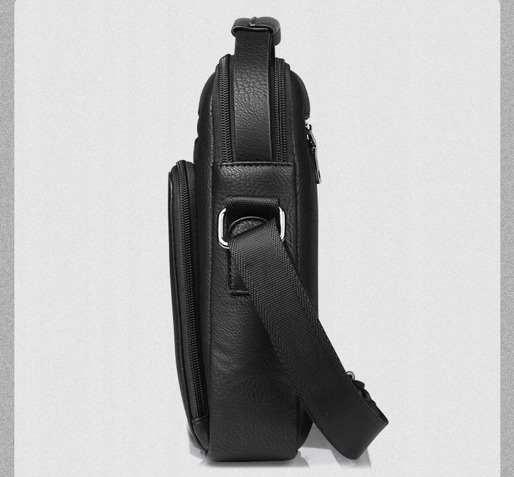 SASZETKA MĘSKA SKÓRZANA TORBA NA RAMIĘ DO RĘKI BRĄZ Z KIESZENIĄ