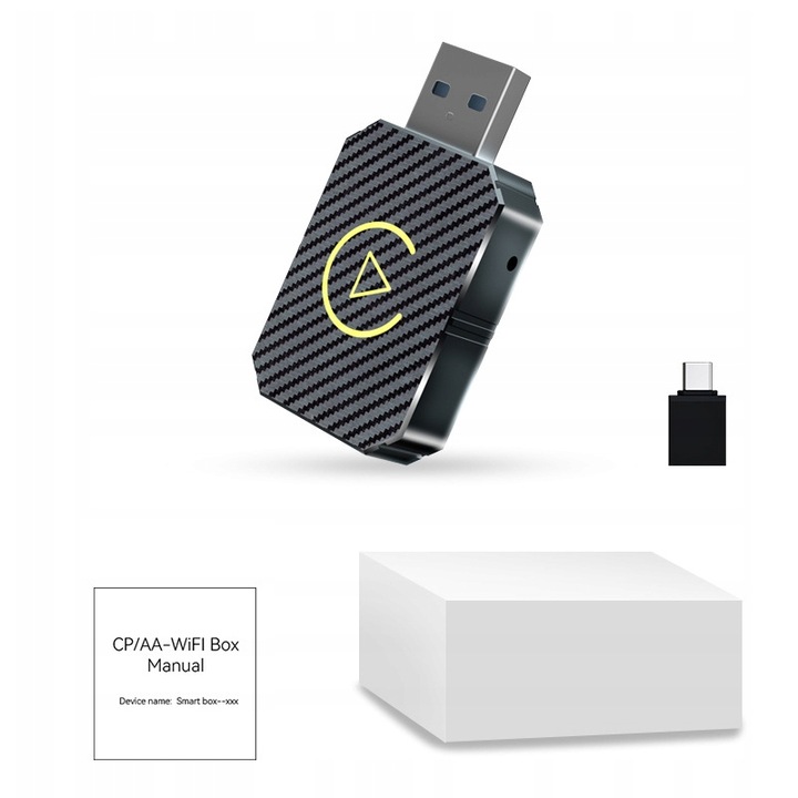 BEZPRZEWODOWY ADAPTER ANDROID AUTO CARPLAY 2 W 1 PLUG AND PLAY MINI CAR AI
