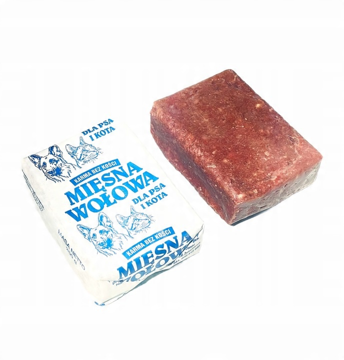 MIĘSO MROŻONE WOŁOWE DLA PSA BEZ KOŚCI BARF 100% KOSTKI KARMA WOŁOWA 10KG
