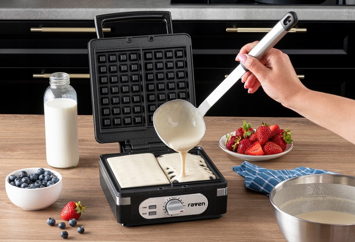 MOCNA Gofrownica RAVEN EG004BX 2 chrupiące gofry