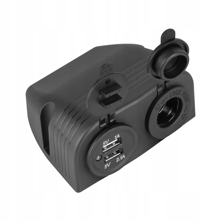 Ładowarka samochodowa 2xUSB + gniazdo zapalniczki