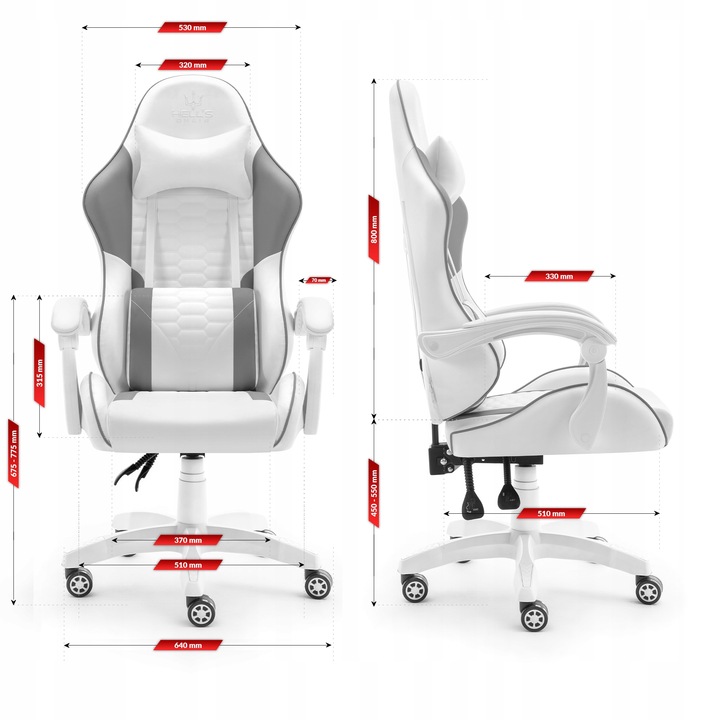 FOTEL GAMINGOWY DLA GRACZA BIUROWY HELL'S