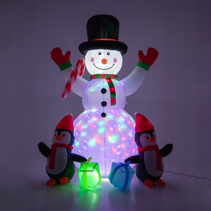 FIGURA ŚWIETLNA BAŁWAN ŚWIECĄCY DUŻY pompowany LED 180CM DMUCHANY XL LED
