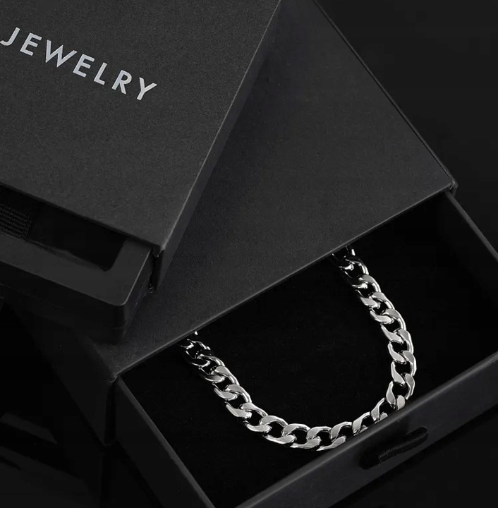 GRUBY Łańcuszek Męski Srebrny ŁAŃCUCH Pancerka Naszyjnik SZEROKI 10MM