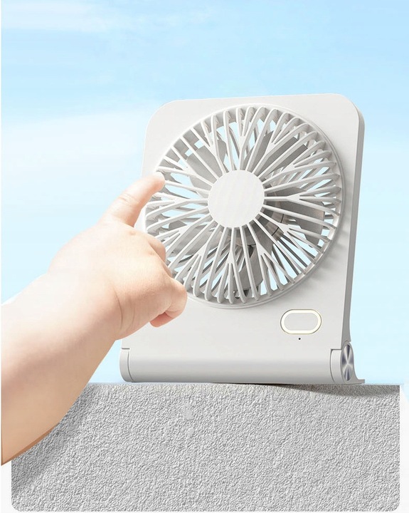 Wiatrak Wentylator Biurkowy Mini Wentylator Biurkowy USB 3 Prędkości Biały
