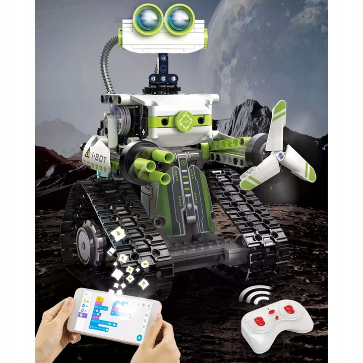 CADA KLOCKI TECHNIC ROBOT PROGRAMOWANY BOT 434EL. STEROWANY Z LED