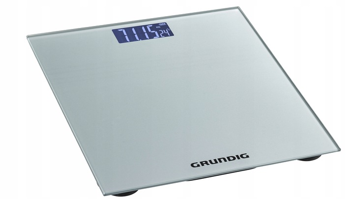 Waga łazienkowa Grundig z termometrem WYŚWIETLACZ LCD SZKLANA do 180kg