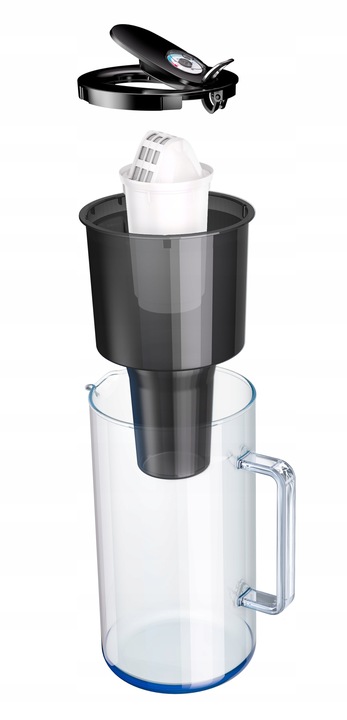 Dzbanek filtrujący szklany Aquaphor Nord 2,5l z wkładem A5 (350l), czarny